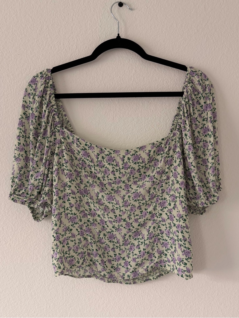Forever 21 XL Floral Milkmaid Short Sleeve Blouse